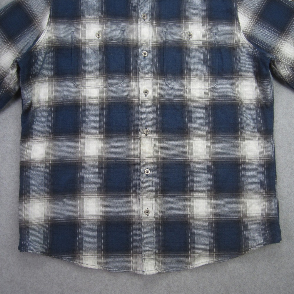 KUHL Shirt‎ Mens Medium Blue Plaid Flannel Button Up Cotton Tencel Blend - Picture 5 of 16